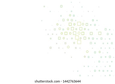 Light Green vector cover with circles, cubes. Colorful gradient with circles, rectangles on abstract backdrop. Completely new template for your brand book.