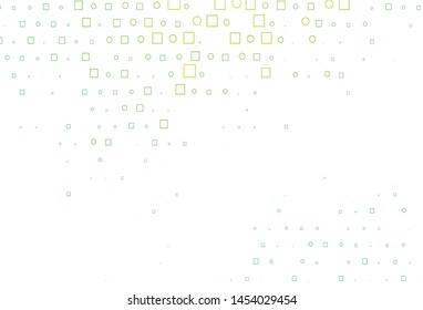 Light Green vector cover with circles, cubes. Colorful gradient with circles, rectangles on abstract backdrop. Pattern for ads, leaflets.