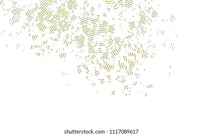Light Green vector cover with circular lines. Shining colored illustration with narrow lines. The pattern can be used as ads, poster, banner for commercial.