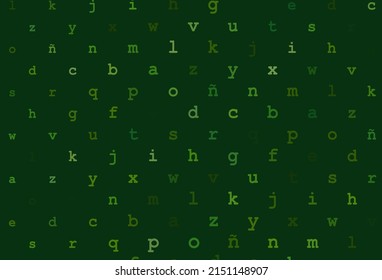Light green vector cover with english symbols. Colored alphabet signs with gradient on white background. Best design for your ad, poster, banner of college.