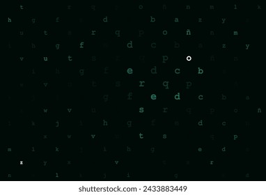 Light green vector cover with english symbols. Blurred design in simple style with signs of alphabet. Template can be used as a background for ads of typography.