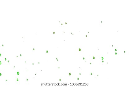 Light Green vector cover with financial symbols. Modern abstract illustration with symbols of digital money. The pattern can be used for financial, investment websites.