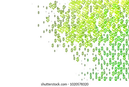 Light Green vector cover with financial symbols. Modern geometrical abstract illustration with banking symbols. The pattern can be used for financial, investment websites.