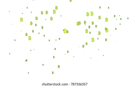 Light Green vector cover with financial symbols. Modern abstract illustration with symbols of digital money. The pattern can be used for ad, booklets, leaflets of banks.