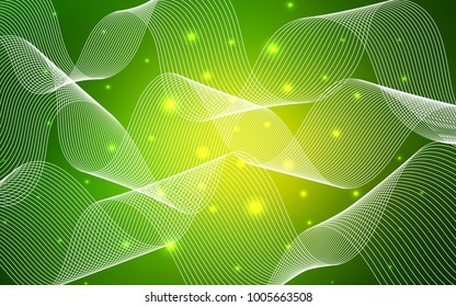 Light Green vector cover with happy holiday ribbons. Modern geometrical abstract illustration with carnival ribbons. The template can be used as a background for postcards.
