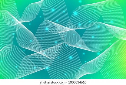 Light Green vector cover with happy holiday ribbons. Decorative shining illustration with ribbons on abstract template. The template can be used as a background for postcards.