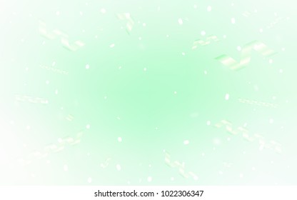 Light Green vector cover with happy holiday ribbons. Decorative shining illustration with ribbons on abstract template. The pattern can be used for new year ad, booklets.