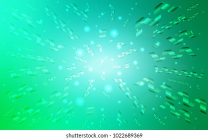 Light Green vector cover with happy holiday ribbons. Decorative shining illustration with ribbons on abstract template. The pattern can be used for new year ad, booklets.
