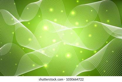 Light Green vector cover with happy holiday ribbons. Glitter abstract illustration with colorful confetti, ribbons. The pattern can be used for new year ad, booklets.