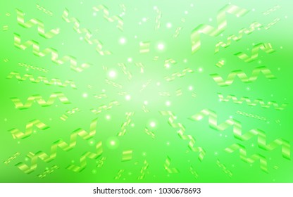 Light Green vector cover with happy holiday ribbons. Beautiful colored illustration with ribbon in celebration style. The pattern can be used for birthday gifts, congratulations.