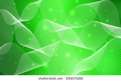 Light Green vector cover with happy holiday ribbons. Confetti on blurred abstract background with colorful gradient. The pattern can be used for new year ad, booklets.