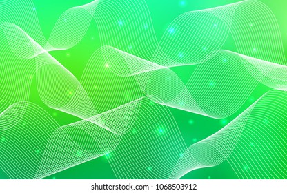 Light Green vector cover with happy holiday ribbons. Blurred decorative design in anniversary style with confetti. The template can be used as a background for postcards.