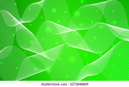 Light Green vector cover with happy holiday ribbons. Blurred decorative design in anniversary style with confetti. The pattern can be used for birthday gifts, congratulations.