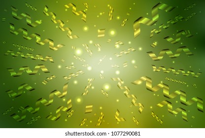 Light Green vector cover with happy holiday ribbons. Beautiful colored illustration with ribbon in celebration style. The pattern can be used for carnival, festival leaflets.