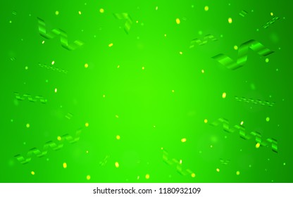 Light Green vector cover with happy holiday ribbons. Blurred decorative design in anniversary style with confetti. Beautiful design for your business advert of anniversary.