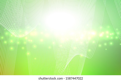 Light Green vector cover with happy holiday ribbons. Blurred decorative design in anniversary style with confetti. The pattern can be used for carnival, festival leaflets.