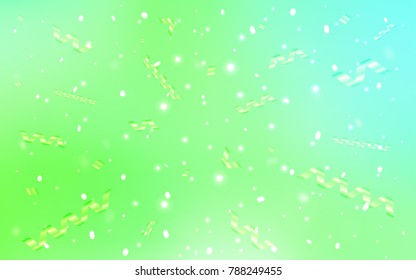 Light Green vector cover with happy holiday ribbons. Modern geometrical abstract illustration with carnival ribbons. Beautiful design for your business advert of anniversary.