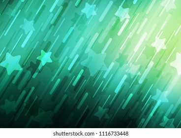 Light Green vector cover with long lines. Lines on blurred abstract background with gradient. The pattern can be used for busines ad, booklets, leaflets