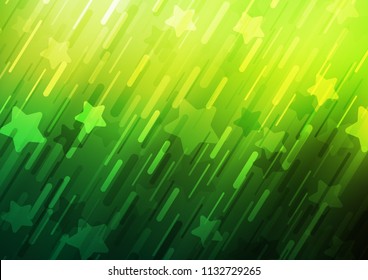 Light Green vector cover with long lines. Decorative shining illustration with lines on abstract template. The template can be used as a background.