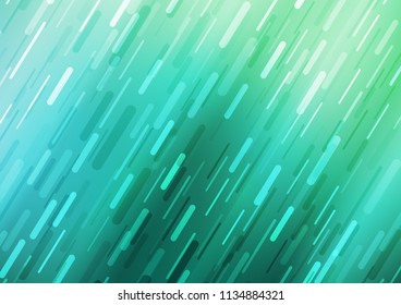 Light Green vector cover with long lines. Modern geometrical abstract illustration with staves. The pattern can be used as ads, poster, banner for commercial.