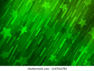 Light Green vector cover with long lines. Shining colored illustration with narrow lines. Smart design for your business advert.