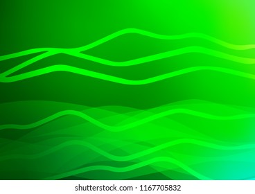 Light Green vector cover with long lines. Lines on blurred abstract background with gradient. Best design for your ad, poster, banner.
