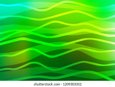Light Green vector cover with long lines. Decorative shining illustration with lines on abstract template. The pattern can be used for websites.