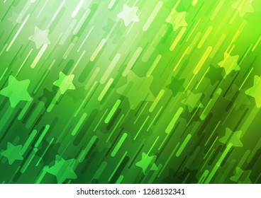 Light Green vector cover with long lines. Lines on blurred abstract background with gradient. The template can be used as a background.