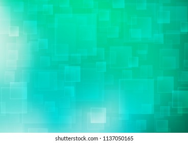 Light Green vector cover in polygonal style. Decorative design in abstract style with rectangles. Pattern for commercials.