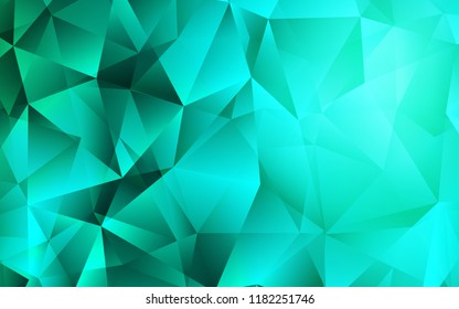 Light Green vector cover in polygonal style. Illustration with set of colorful triangles. The template can be used as a background.