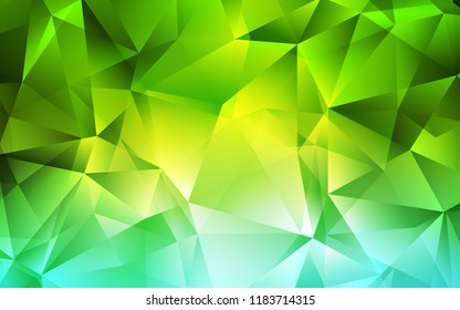 Light Green vector cover in polygonal style. Decorative design in abstract style with triangles. The template can be used as a background.