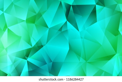 Light Green vector cover in polygonal style. Illustration with set of colorful triangles. Pattern for commercials.