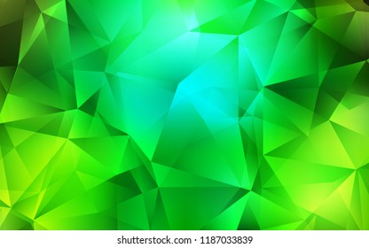 Light Green vector cover in polygonal style. Abstract gradient illustration with triangles. Best design for your ad, poster, banner.