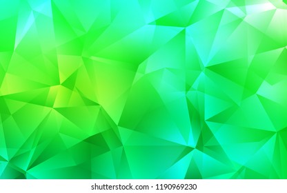 Light Green vector cover in polygonal style. Abstract gradient illustration with triangles. Modern template for your landing page.