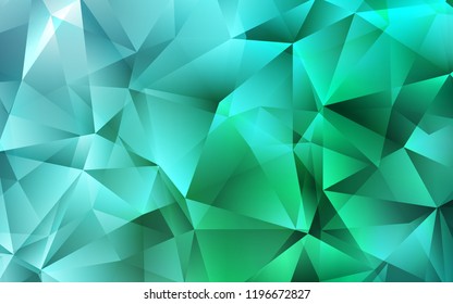 Light Green vector cover in polygonal style. Glitter abstract illustration with triangular shapes. Pattern for busines ad, booklets, leaflets
