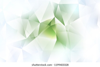 Light Green vector cover in polygonal style. Triangles on abstract background with colorful gradient. Pattern can be used for websites.