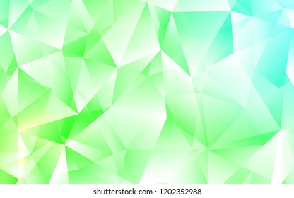 Light Green vector cover in polygonal style. Triangles on abstract background with colorful gradient. Pattern for busines ad, booklets, leaflets