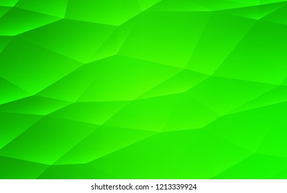 Light Green vector cover in polygonal style. Beautiful illustration with triangles in nature style. Smart design for your business advert.