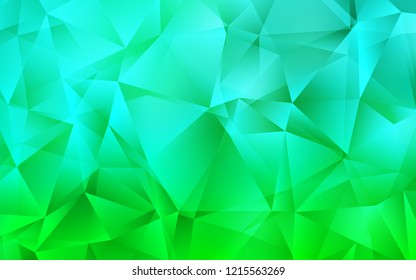 Light Green vector cover in polygonal style. Glitter abstract illustration with triangular shapes. Modern template for your landing page.