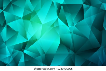Light Green vector cover in polygonal style. Glitter abstract illustration with triangular shapes. Pattern can be used for websites.