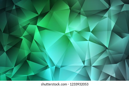 Light Green vector cover in polygonal style. Illustration with set of colorful triangles. Pattern for commercials.
