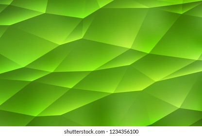Light Green vector cover in polygonal style. Triangles on abstract background with colorful gradient. Pattern can be used for websites.