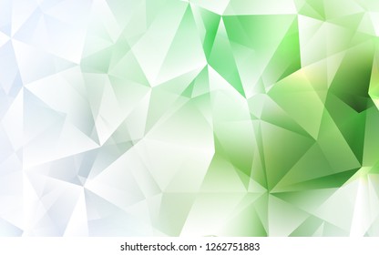 Light Green vector cover in polygonal style. Triangles on abstract background with colorful gradient. The template can be used as a background.