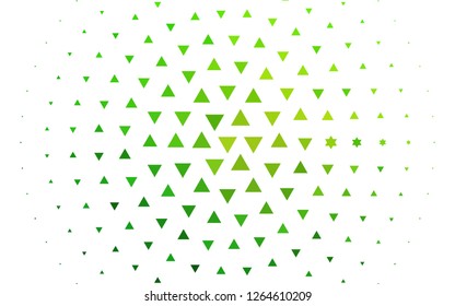 Light Green vector cover in polygonal style. Illustration with set of colorful triangles. Modern template for your landing page.