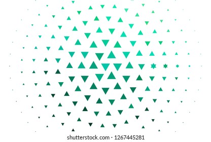 Light Green vector cover in polygonal style. Illustration with set of colorful triangles. Template for wallpapers.