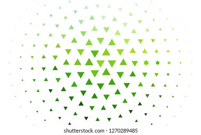 Light Green vector cover in polygonal style. Triangles on abstract background with colorful gradient. Pattern can be used for websites.