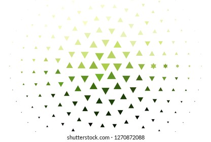 Light Green vector cover in polygonal style. Triangles on abstract background with colorful gradient. Pattern can be used for websites.