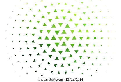 Light Green vector cover in polygonal style. Glitter abstract illustration with triangular shapes. Smart design for your business advert.