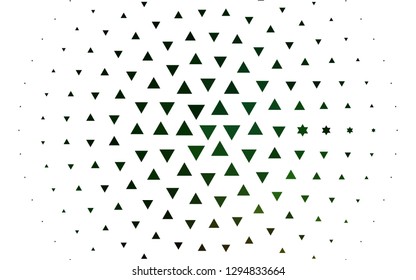 Light Green vector cover in polygonal style. Illustration with set of colorful triangles. Smart design for your business advert.
