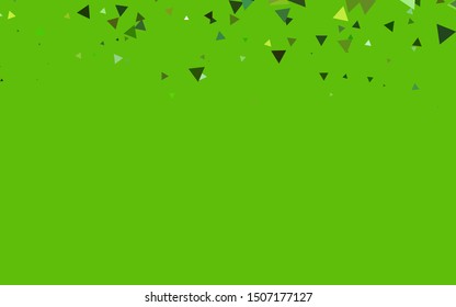 Light Green vector cover in polygonal style. Abstract gradient illustration with triangles. Template for wallpapers.
